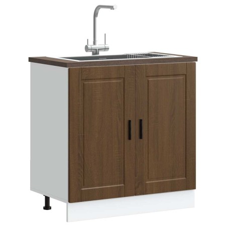 Mueble bajo fregadero Porto roble marrón madera diseñada