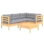 5-piece garden furniture set and gray pine wood cushions by vidaXL, Garden sets - Ref: Foro24-3096375, Price: 379,79 €, Disco...