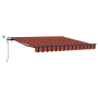 Toldo Retráctil Automático con LED Naranja y Marrón 300x250 cm
