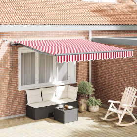 Toldo Retráctil Automático con LED Rojo y Blanco 300x250 cm