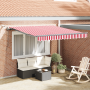 Toldo Retráctil Automático con LED Rojo y Blanco 300x250 cm