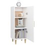 Aparador de madera contrachapada blanco 34,5x34x90 cm