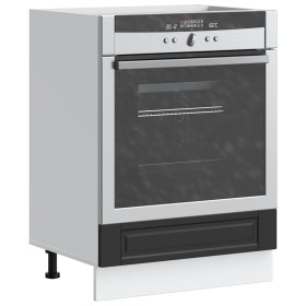 Mueble de horno Porto negro madera reconstituida