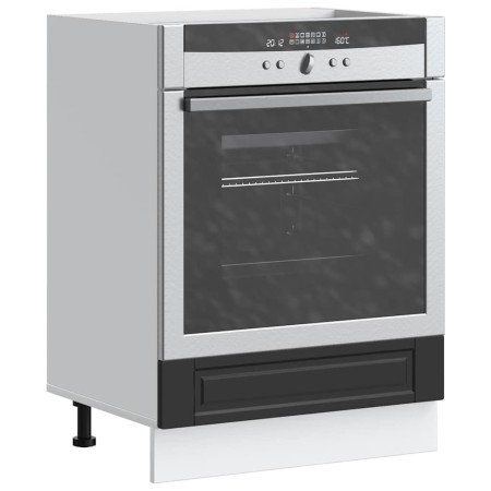 Mueble de horno Porto negro madera reconstituida