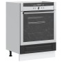 Mueble de horno Porto negro madera reconstituida