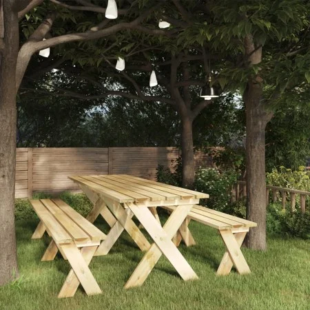 Impregnated pine wood garden table 220x73x70 cm by vidaXL, Garden tables - Ref: Foro24-318426, Price: 177,77 €, Discount: %