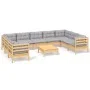 Garden furniture set 10 pieces and pine wood cushions by vidaXL, Garden sets - Ref: Foro24-3097324, Price: 776,69 €, Discount: %