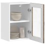 Armario de pared para cocina puerta cristal Porto roble ahumado