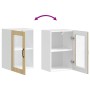 Armario de pared para cocina puerta cristal Porto roble sonoma