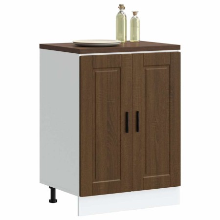 Mueble bajo de cocina porto roble marrón madera reconstituida
