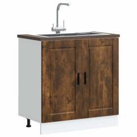 Mueble bajo fregadero Porto roble ahumado madera ingeniería