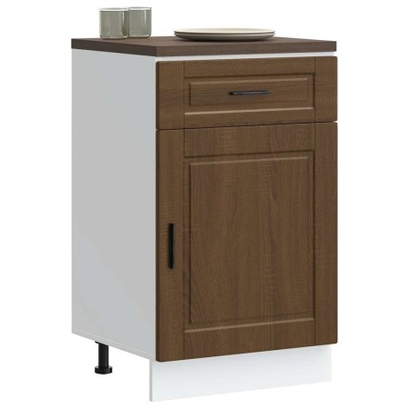 Mueble bajo de cocina porto roble marrón madera reconstituida