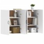 Armarios de pared 2 uds madera de ingeniería blanco