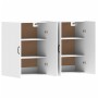 Armarios de pared 2 uds madera de ingeniería blanco