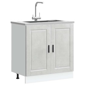 Mueble bajo fregadero Porto gris hormigón madera diseñada