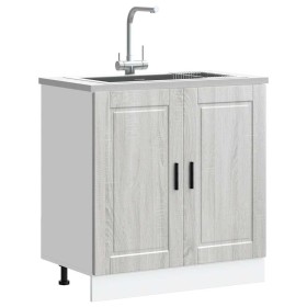 Mueble bajo fregadero Porto gris sonoma madera diseñada