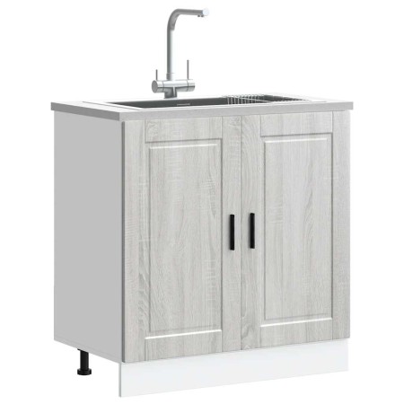 Mueble bajo fregadero Porto gris sonoma madera diseñada