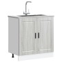 Mueble bajo fregadero Porto gris sonoma madera diseñada