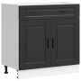 Mueble bajo de cocina Porto madera contrachapada negro