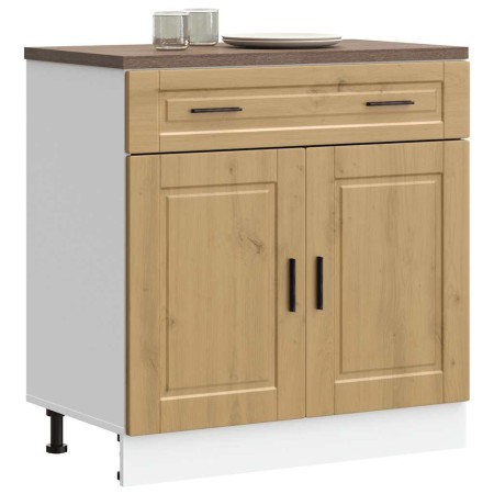 Mueble bajo de cocina porto roble artesano madera reconstituida