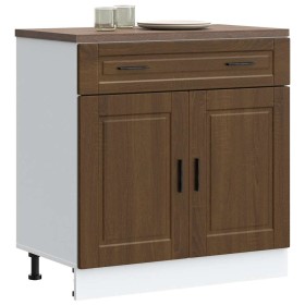 Mueble bajo de cocina porto roble marrón madera reconstituida