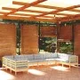 Gartenmöbel-Set 10-teilig und Kissen aus grauem Kiefernholz von vidaXL, Gartensets - Ref: Foro24-3097330, Preis: 759,96 €, Ra...