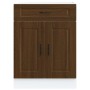 Mueble bajo de cocina porto roble marrón madera reconstituida