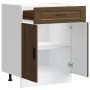 Mueble bajo de cocina porto roble marrón madera reconstituida