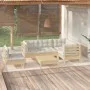 Garden furniture 6 pieces cream pine wood cushions by vidaXL, Garden sets - Ref: Foro24-3096412, Price: 494,90 €, Discount: %
