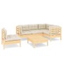 Gartenmöbel 6 Stück Kissen aus cremefarbenem Kiefernholz von vidaXL, Gartensets - Ref: Foro24-3096412, Preis: 502,15 €, Rabat...