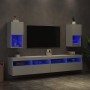 Muebles para TV con luces LED 2 uds blanco 30,5x30x60 cm