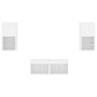 Muebles de TV de pared con luces LED 4 piezas blanco