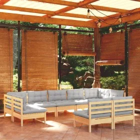 Garden furniture set 9 pieces and cushions solid pine wood by vidaXL, Garden sets - Ref: Foro24-3097198, Price: 733,62 €, Dis...