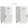 Mueble bajo de cocina porto alto brillo blanco