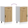 Mueble bajo de cocina porto roble artesano madera reconstituida