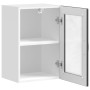 Armario de pared para cocina con puerta de cristal Porto negro