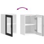 Armario de pared para cocina con puerta de cristal Porto negro
