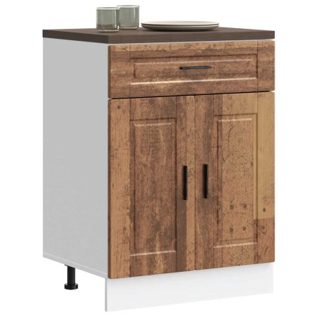 Mueble bajo de cocina porto madera vieja madera reconstituida
