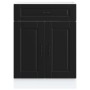Mueble bajo de cocina Porto madera contrachapada negro