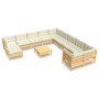 Gartenmöbel 10 Stück und Kissen aus cremefarbenem Kiefernholz von vidaXL, Gartensets - Ref: Foro24-3097061, Preis: 974,21 €, ...