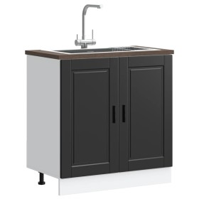 Mueble bajo fregadero Porto negro 80x46x81,5cm madera diseñada