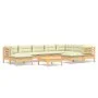 Garden furniture 10 pieces and cushions solid cream pine wood by vidaXL, Garden sets - Ref: Foro24-3096713, Price: 808,82 €, ...