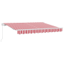Toldo Manual Retráctil Rojo y Blanco 350x200 cm