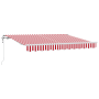 Toldos Retráctiles Automáticos Rojo y Blanco 350x200 cm