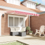 Toldos Retráctiles Automáticos Rojo y Blanco 350x200 cm