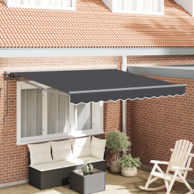 Toldo Retráctil Manual - Antracita, 300x250 cm