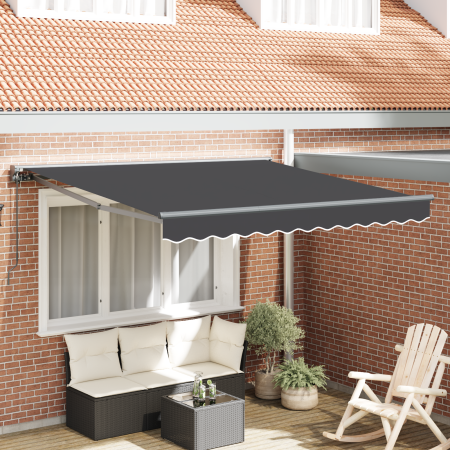 Toldo Retráctil Manual - Antracita, 300x250 cm