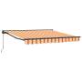 Toldo manual retráctil - Amarillo y naranja, 300 x 250 cm