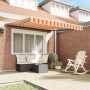 Toldo Retráctil Automático en Amarillo y Naranja, 300 x 250 cm