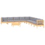 Gartenmöbel-Set 10-teilig und Kissen aus massivem Kiefernholz von vidaXL, Gartensets - Ref: Foro24-3096820, Preis: 789,37 €, ...